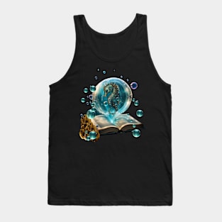 Cute seahorse comes out of a storybook Tank Top